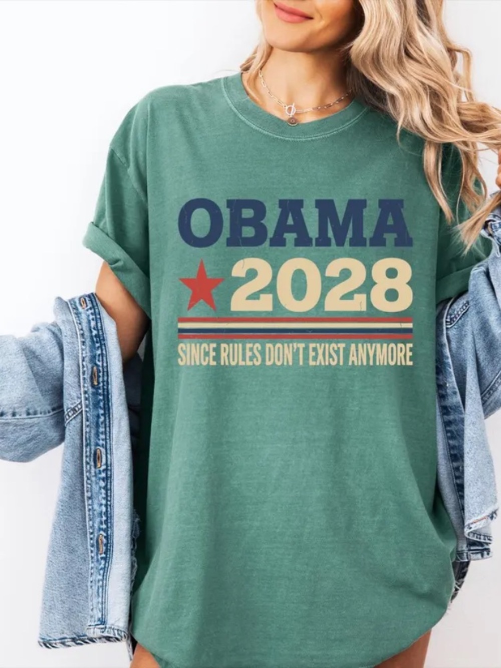 Funny Political Vintage Shirt, Obama 2028 Tee Since Rules Don’t Exist Anymore